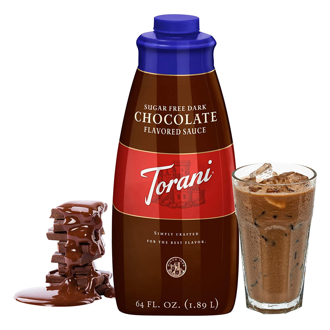 Torani Sugar Free Dark Chocolate Sauce - 64 oz. Bottle