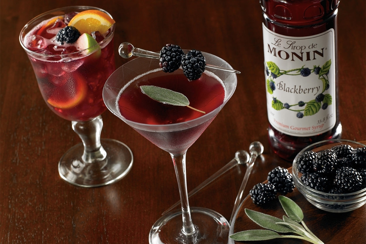 Monin Classic Flavored Syrups - 750 ml. Glass Bottle: Blackberry