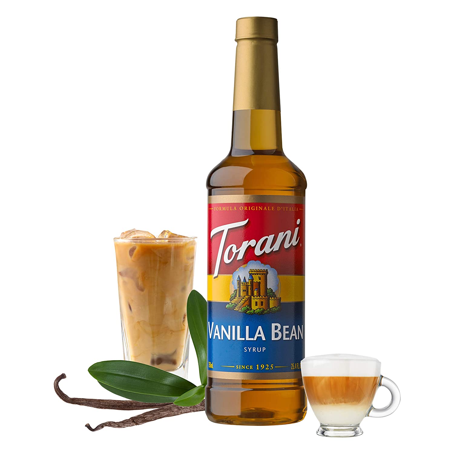 Torani Classic Flavored Syrups - 750 ml Glass Bottle: Vanilla Bean