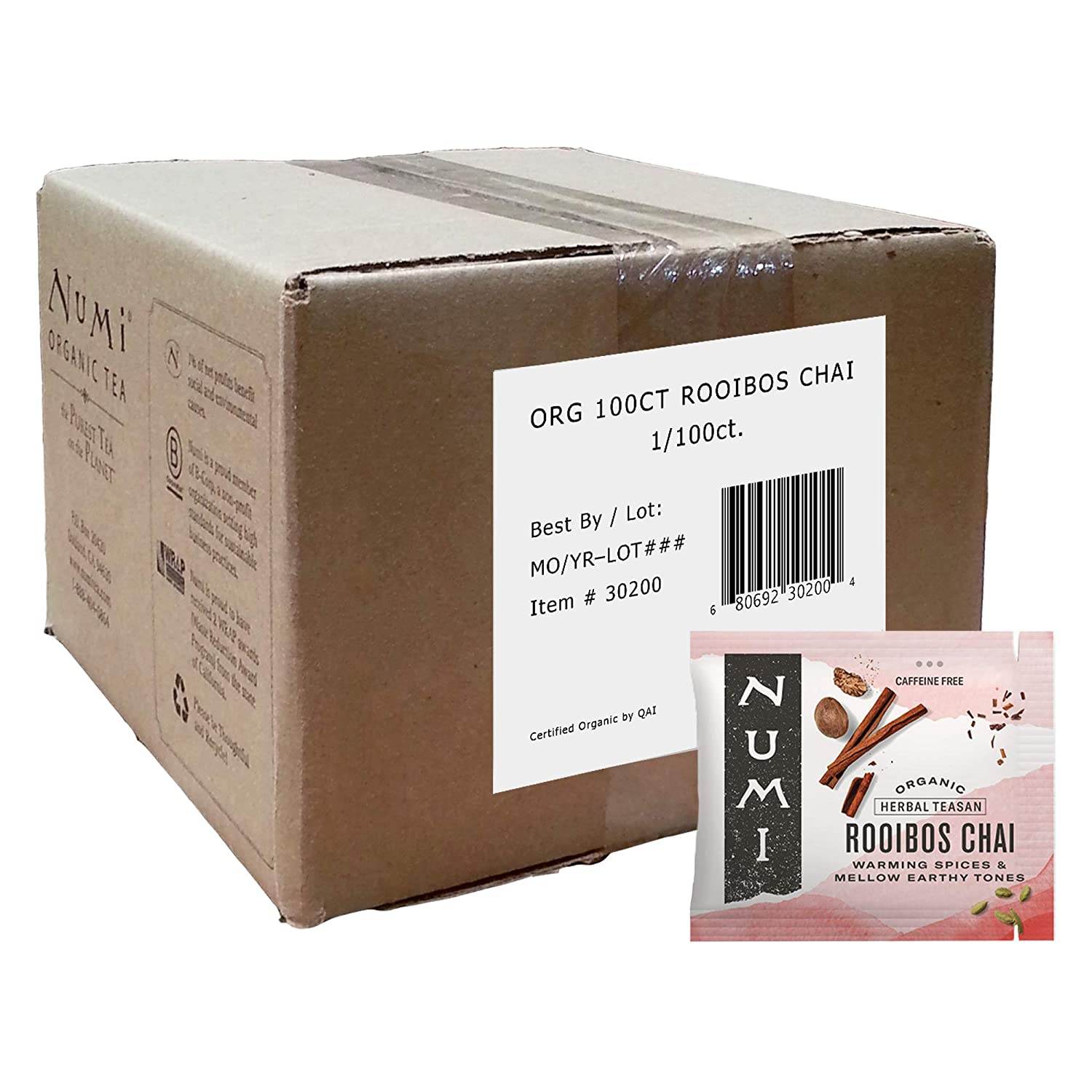 Numi Tea - Box of 100 Single Serve Packets: Rooibos Chai