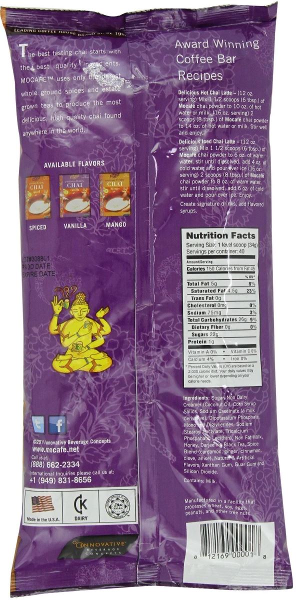 MoCafe - Precious Divinity Chai Tea - 3 lb. Bulk Bag : Spiced