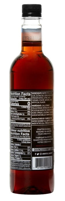 Davinci Sugar Free Flavored Syrups - 750 ml. Plastic Bottle: Amaretto