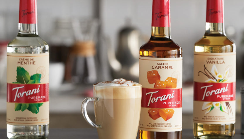 Torani Puremade Flavor Syrup: 750ml Glass Bottle: Peach