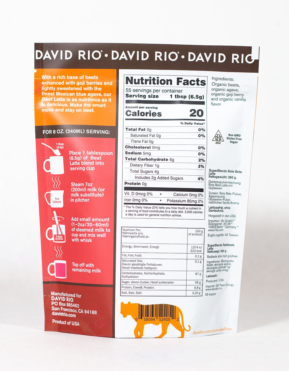 David Rio Super Blends: Beet Latte - 12.7oz Pouch