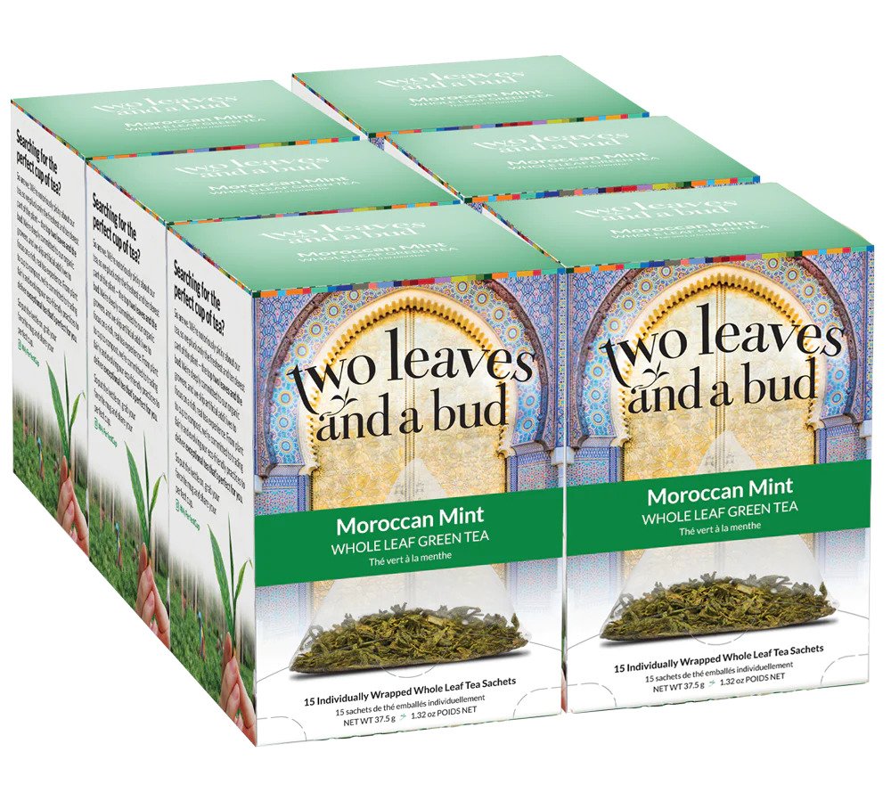 Two Leaves Tea - Box of 15 Tea Sachets: Moroccan Mint (Limited Edition)