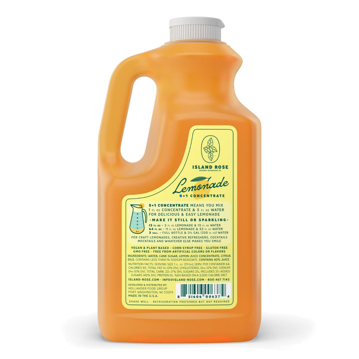 Island Rose Gourmet - 64oz Plastic Bottle:  Premium Lemonade Concentrate