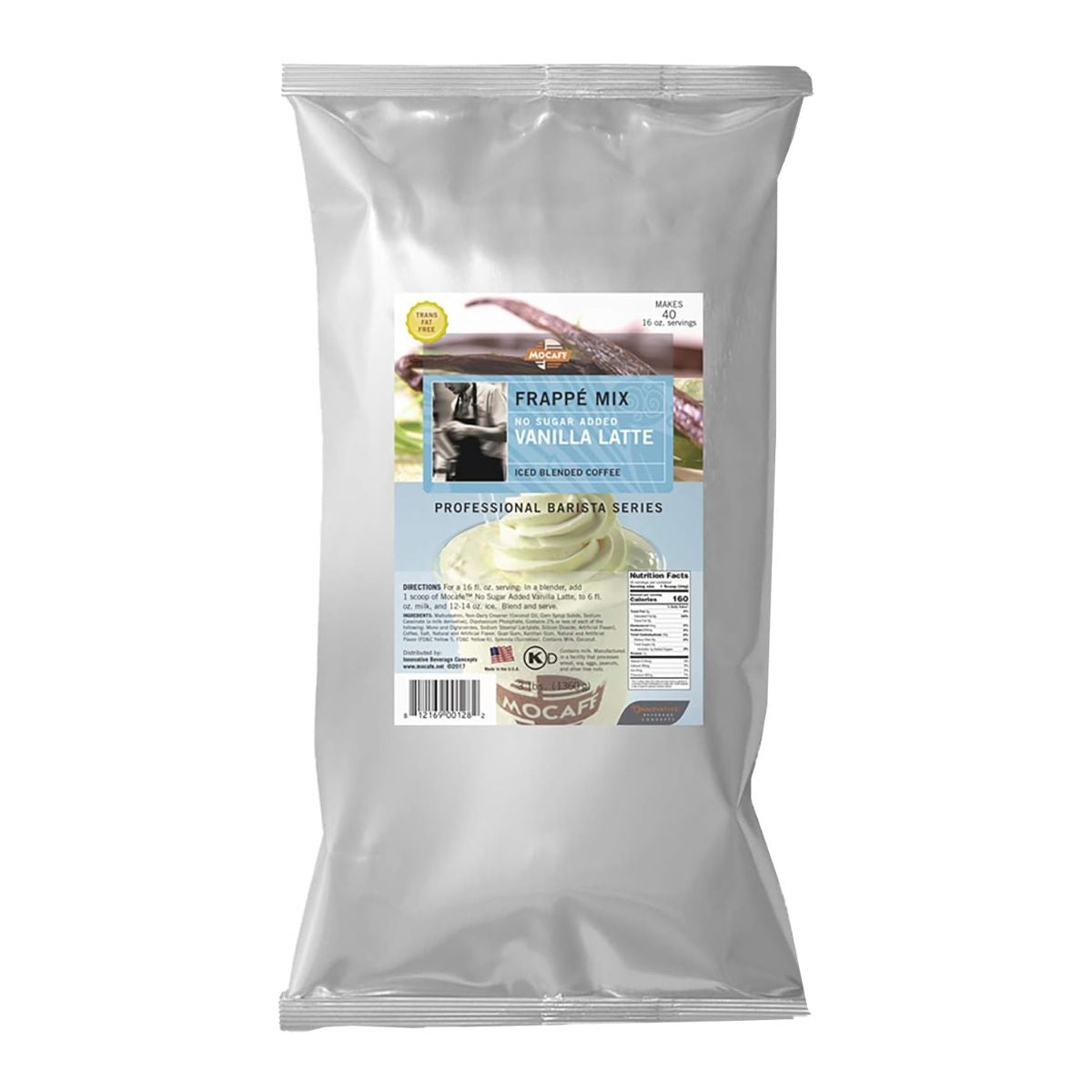 MoCafe - Blended Ice Frappes - 3 lb. Bulk Bag: Reduced Sugar Vanilla Latte