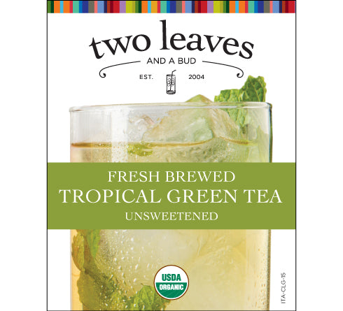 Two Leaves Tea: Organic Tropical Green - Box of 24 3oz. Pouches Loose Leaf Iced Tea