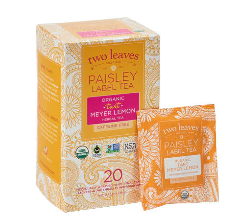 Two Leaves Tea - Box of 20 Paisley Label Tea Bags: Meyer Lemon