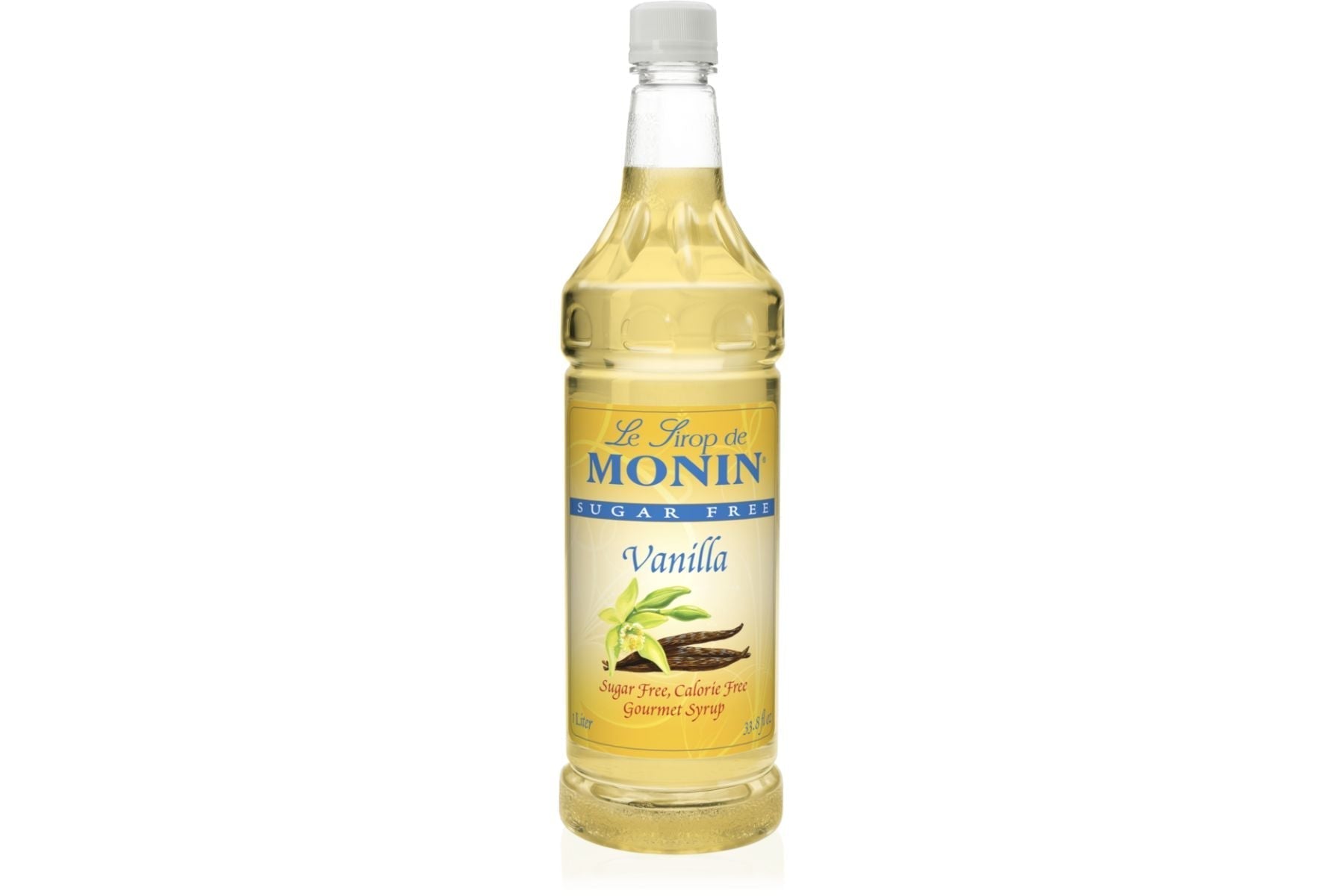 Monin  Sugar Free Flavored Syrups - 1L Plastic Bottle: Vanilla (Sugar Free)