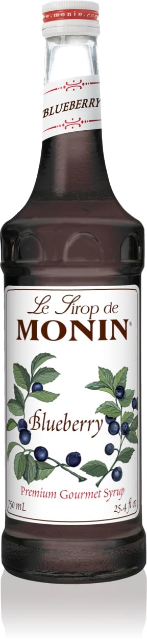 Monin Classic Flavored Syrups - 750 ml. Glass Bottle: Blueberry