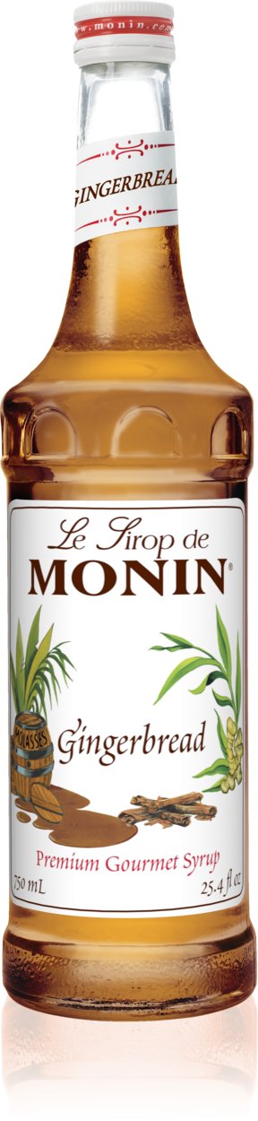 Monin Classic Flavored Syrups - 750 ml. Glass Bottle: Gingerbread