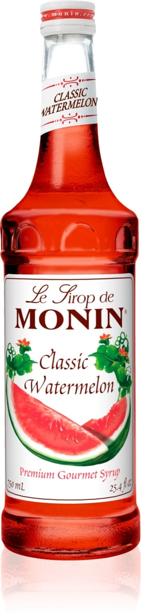 Monin Classic Flavored Syrups - 750 ml. Glass Bottle: Watermelon