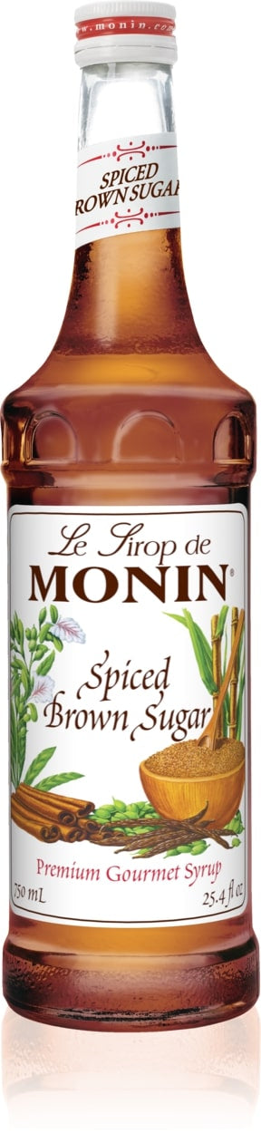 Monin Classic Flavored Syrups - 750 ml. Glass Bottle: Spiced Brown Sugar