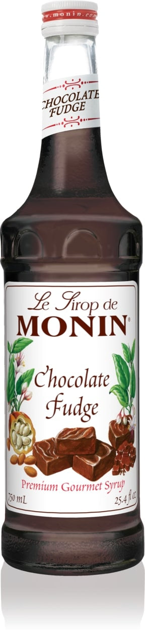 Monin Classic Flavored Syrups - 750 ml. Glass Bottle: Chocolate Fudge