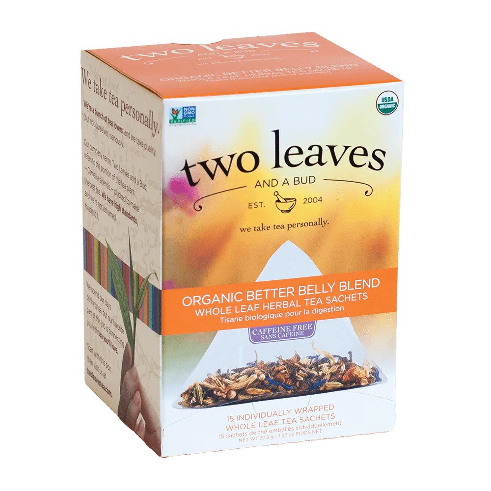 Two Leaves Tea - Box of 15 Tea Sachets: Organic Better Belly