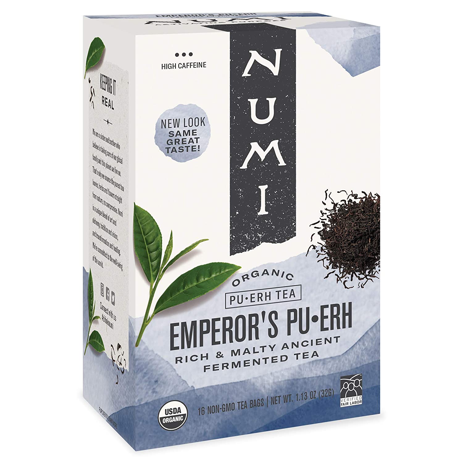 Numi Tea - Box of 16 Single Serve Packets: Emperor's Pu-erh
