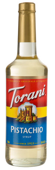 Torani Classic Flavored Syrups - 750 ml Glass Bottle: Pistachio