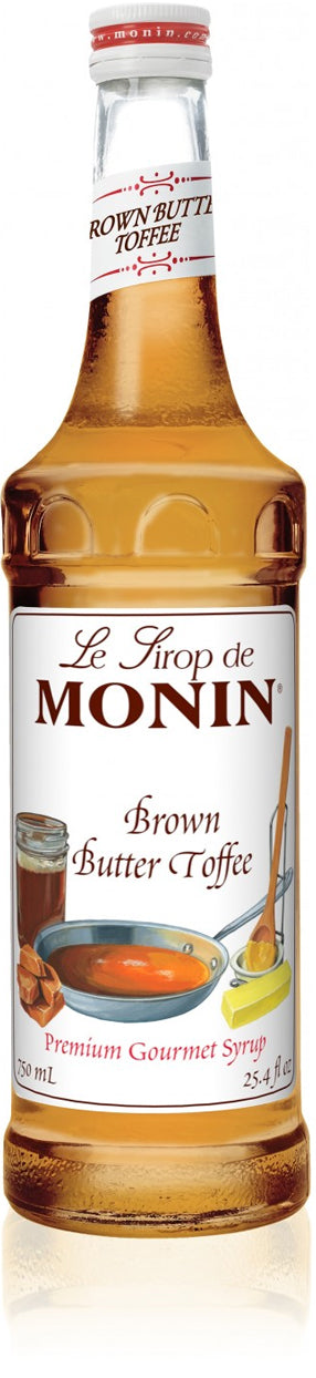 Monin Classic Flavored Syrups - 750 ml. Glass Bottle: Brown Butter Toffee
