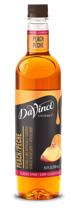 Davinci Classic Flavored Syrups - 750 ml. Plastic Bottle: Peach
