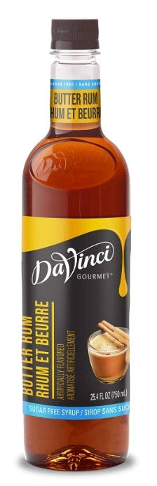 Davinci Sugar Free Flavored Syrups - 750 ml. Plastic Bottle: Butter Rum