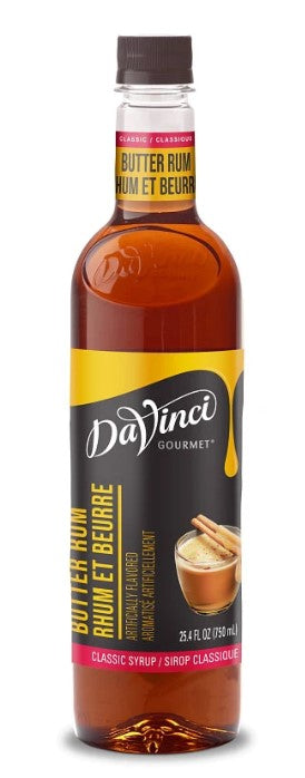 Davinci Classic Flavored Syrups - 750 ml. Plastic Bottle: Butter Rum