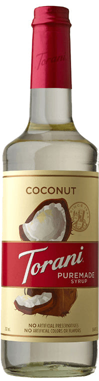 Torani Puremade Flavor Syrup: 750ml Glass Bottle: Coconut