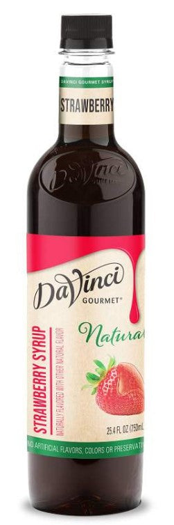 DaVinci Naturals Flavored Syrups - 750 ml. Plastic Bottle: Strawberry