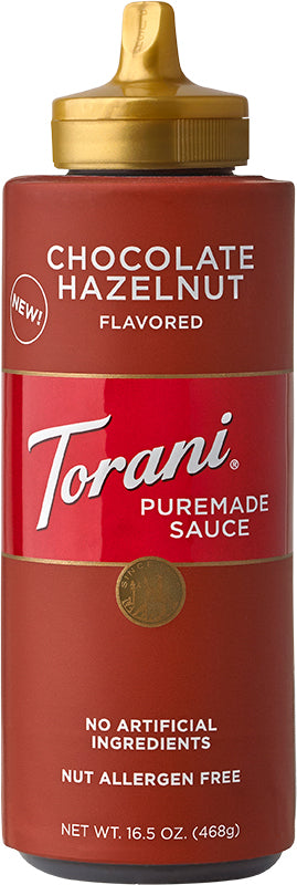 Torani Puremade Chocolate Hazelnut Sauce: 16oz Bottle