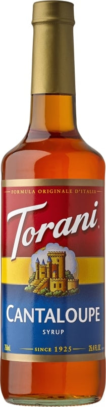 Torani Classic Flavored Syrups - 750 ml Glass Bottle: Cantaloupe