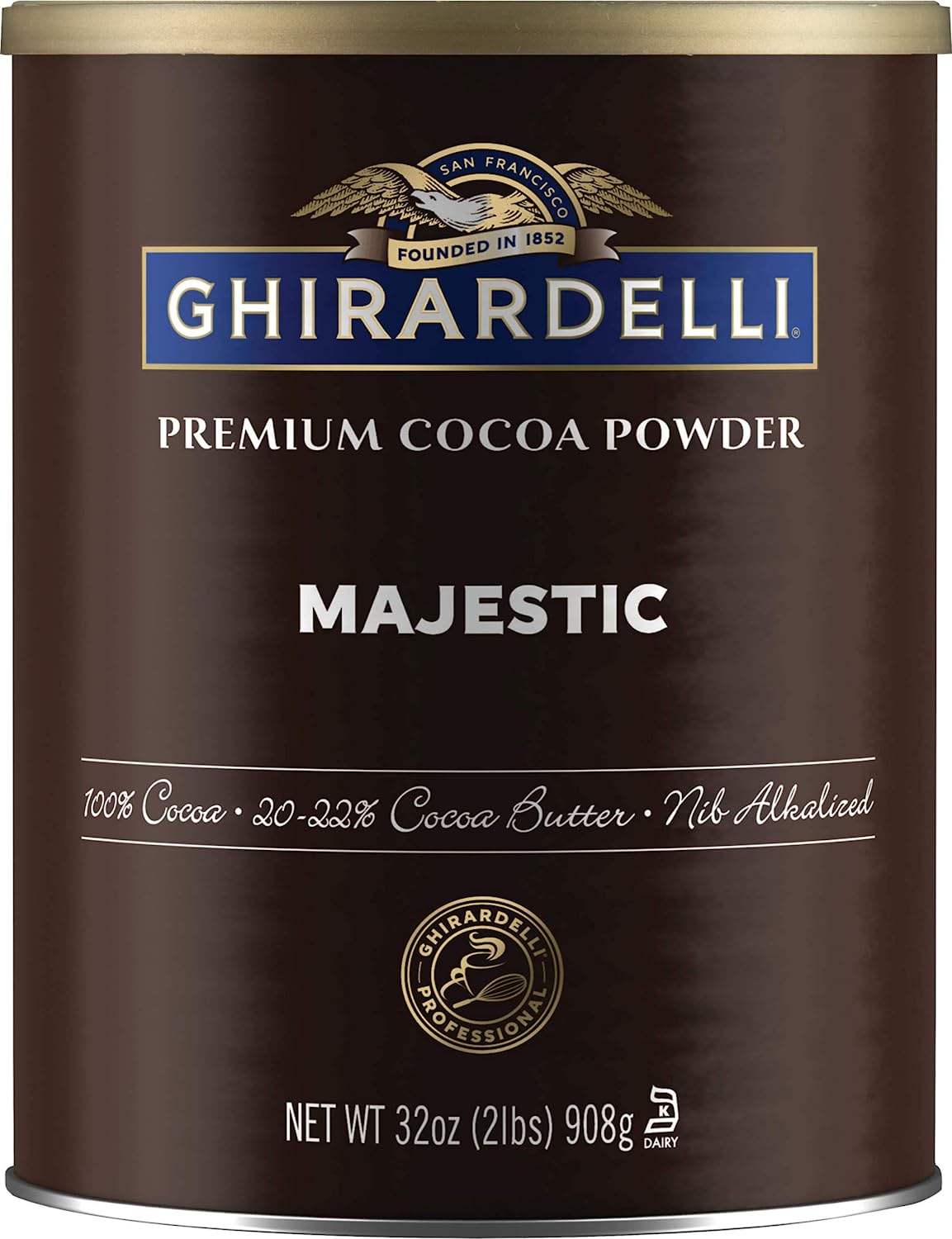 Ghirardelli Majestic Premium Cocoa Powder - 2 lb. Can