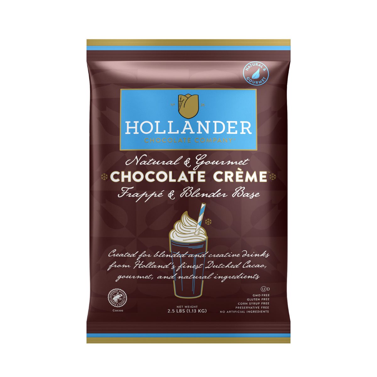 Hollander Creme Frappe & Blender Base - 2.5 lb. Bulk Bag: Chocolate Creme