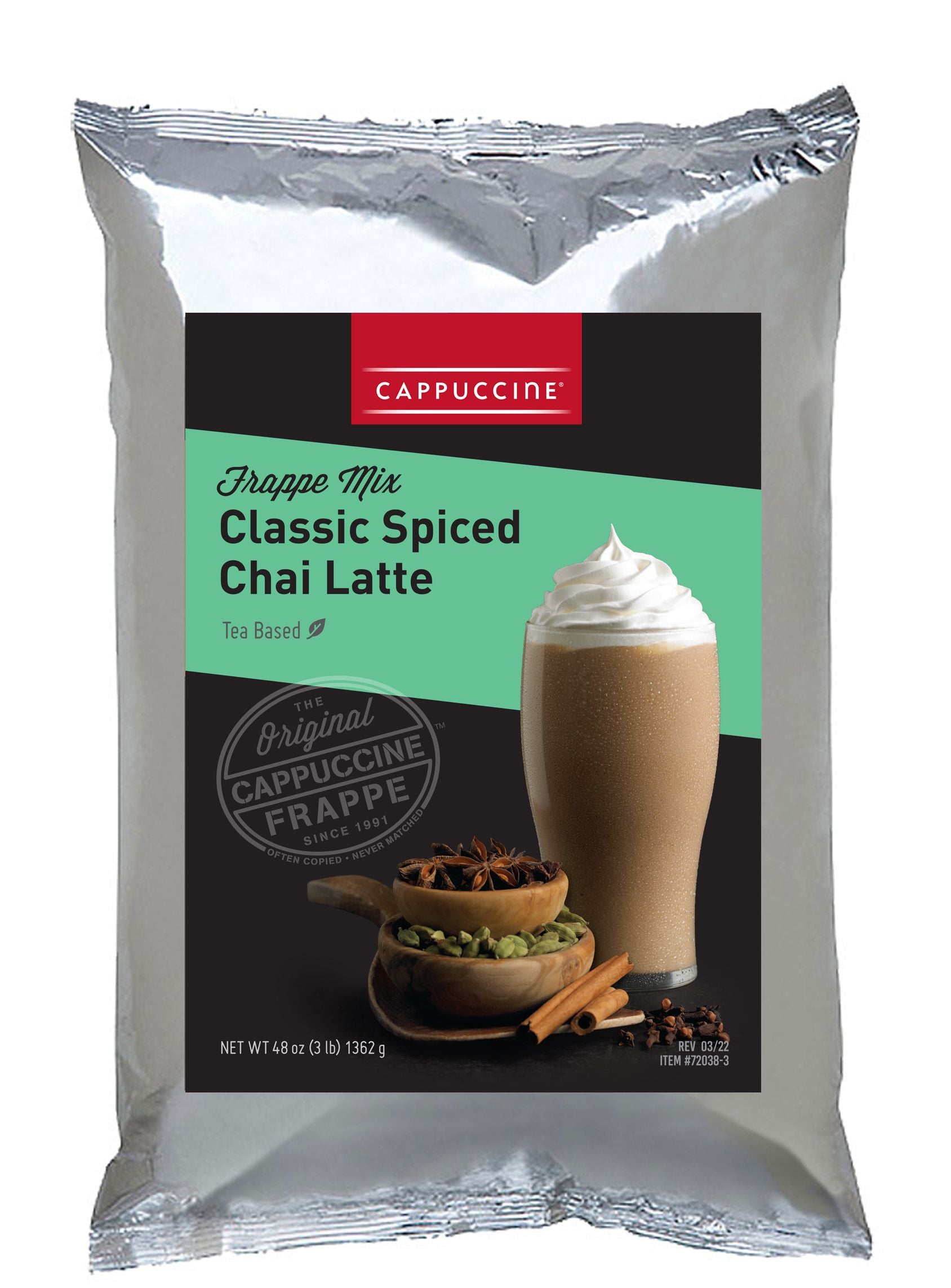 Cappuccine Tea Frappe Mix - 3 lb. Bulk Bag: Classic Spiced Chai Latte