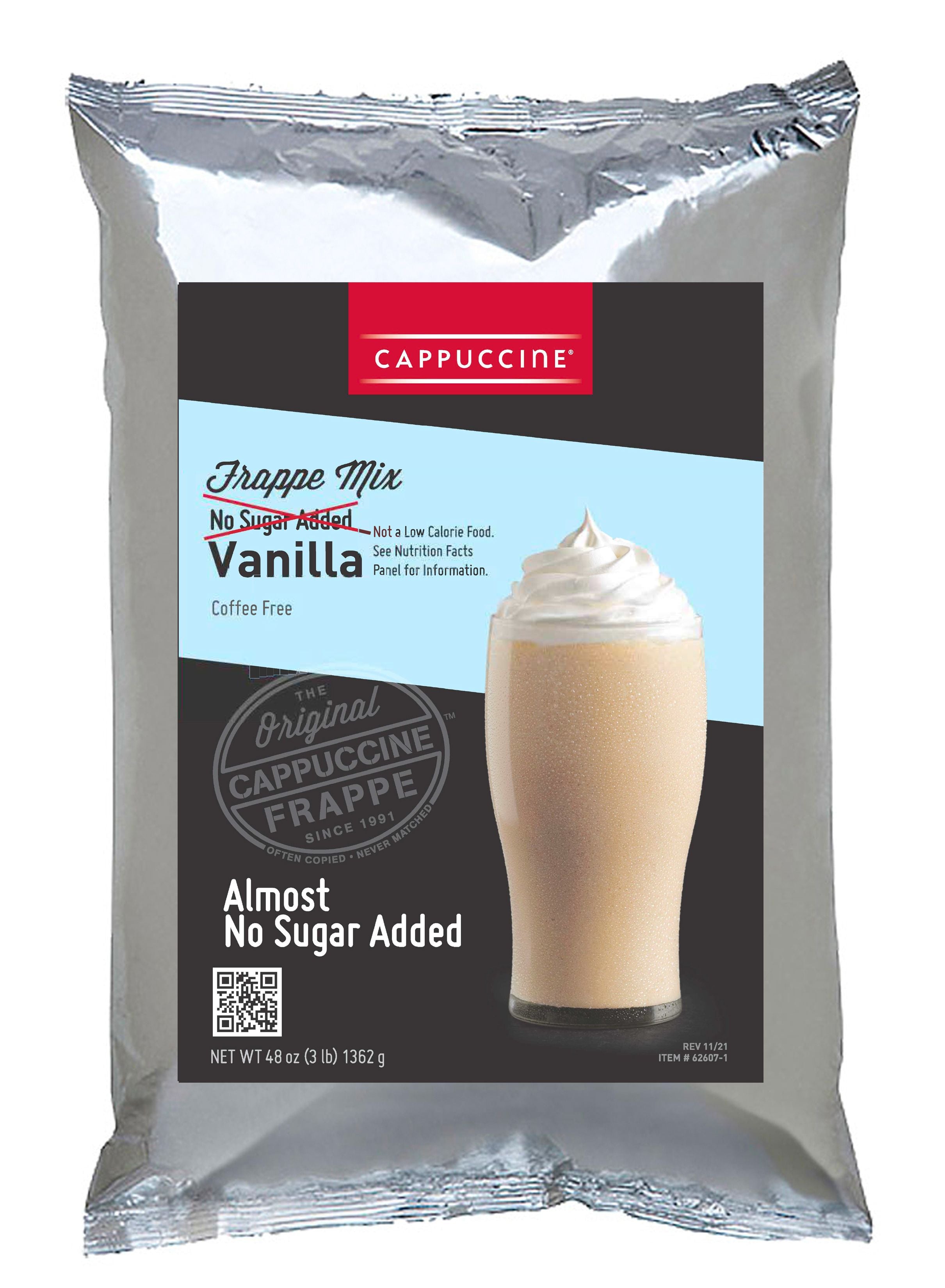 Cappuccine Frappe Mix - 3 lb. Bulk Bag: (Almost) No Sugar Added Vanilla