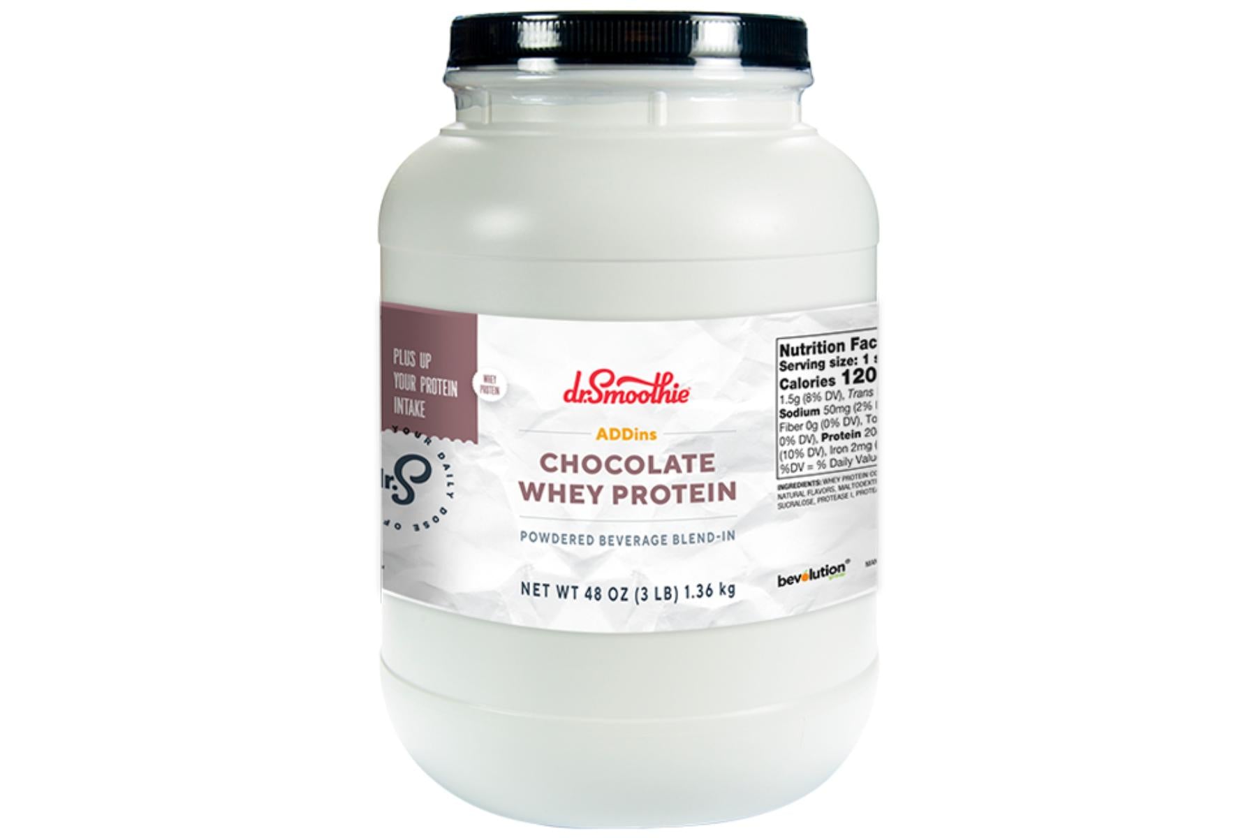 Dr. Smoothie ADDins - 48oz (3 lb) Jug: Whey Protein Chocolate