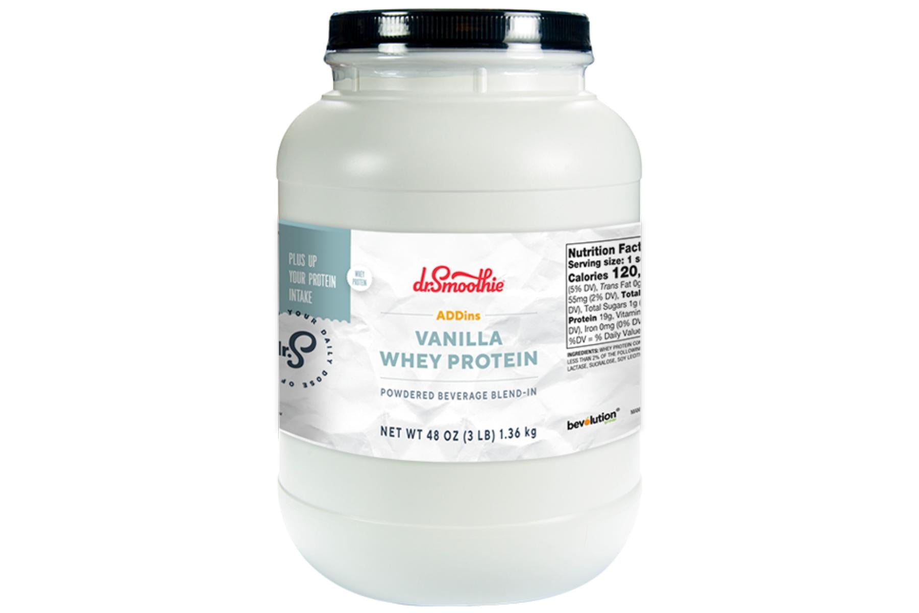 Dr. Smoothie ADDins - 48oz (3 lb) Jug: Whey Protein Vanilla