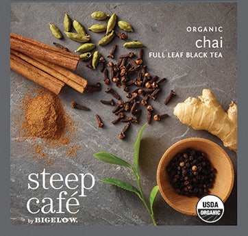 Steep CafÃ© Tea by Bigelow - Individually Wrapped Tea Bag: Flavored Tea - Organic Chai