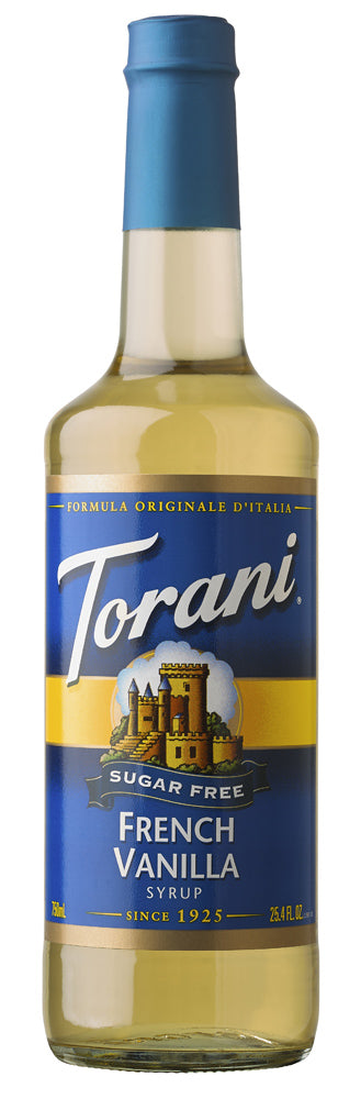 Torani Sugar Free Flavored Syrups - 750 ml Glass Bottle: French Vanilla