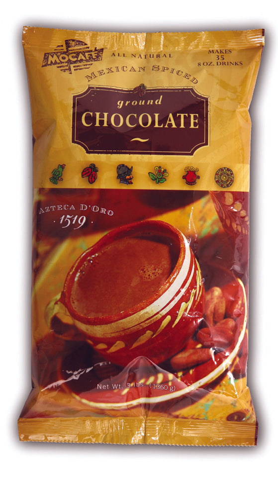 MoCafe - Azteca D'Oro - Mexican Spiced Ground Chocolate - 3 lb. Bag
