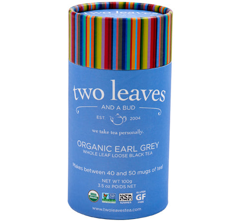 Two Leaves Tea: Organic Earl Grey - Loose Tea in a Cylinder