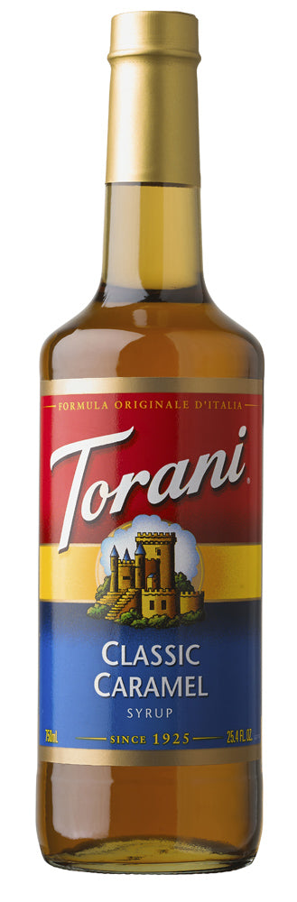 Torani Classic Flavored Syrups - 750 ml Glass Bottle: Caramel Classic