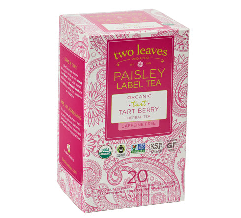 Two Leaves Tea - Box of 20 Paisley Label Tea Bags: Tart Berry