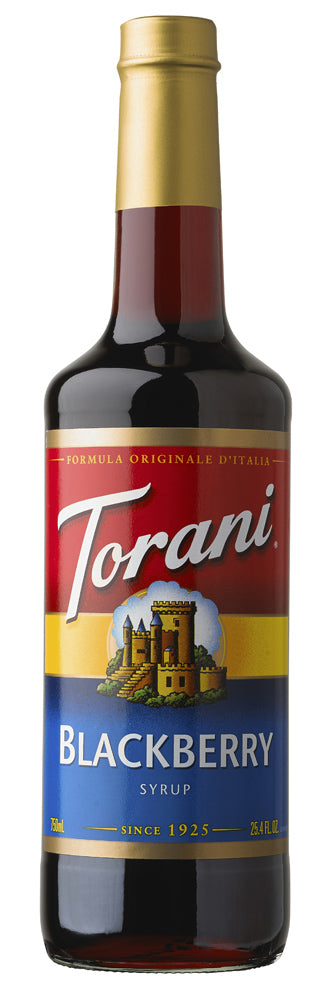 Torani Classic Flavored Syrups - 750 ml Glass Bottle: Blackberry