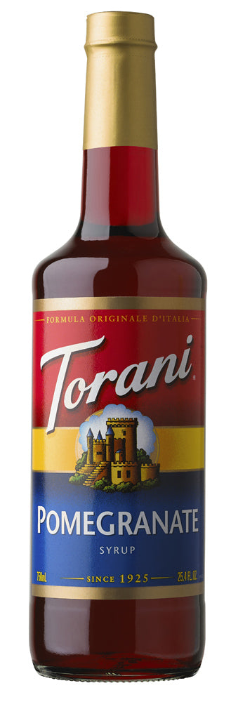 Torani Classic Flavored Syrups - 750 ml Glass Bottle: Pomegranate