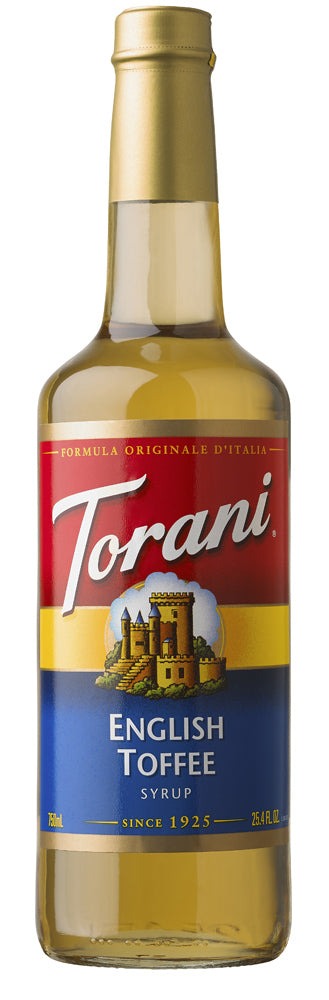Torani Classic Flavored Syrups - 750 ml Glass Bottle: English Toffee