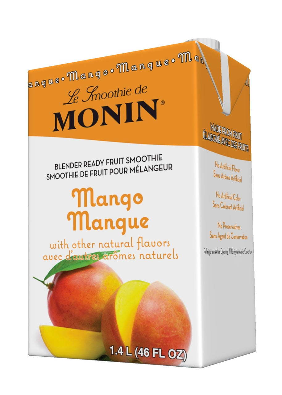 Monin Fruit Smoothies: 46oz Carton: Mango