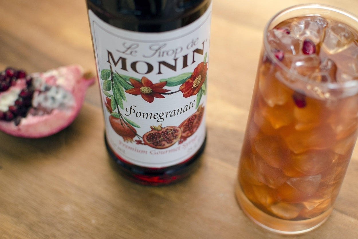Monin Classic Flavored Syrups - 750 ml. Glass Bottle: Pomegranate