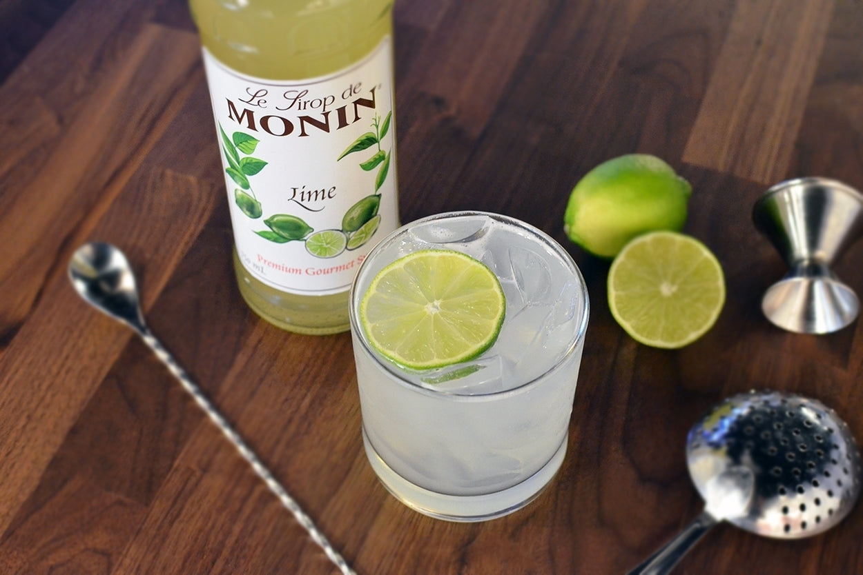 Monin Classic Flavored Syrups - 750 ml. Glass Bottle: Lime