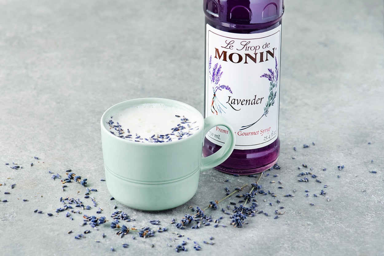 Monin Classic Flavored Syrups - 750 ml. Glass Bottle: Lavender
