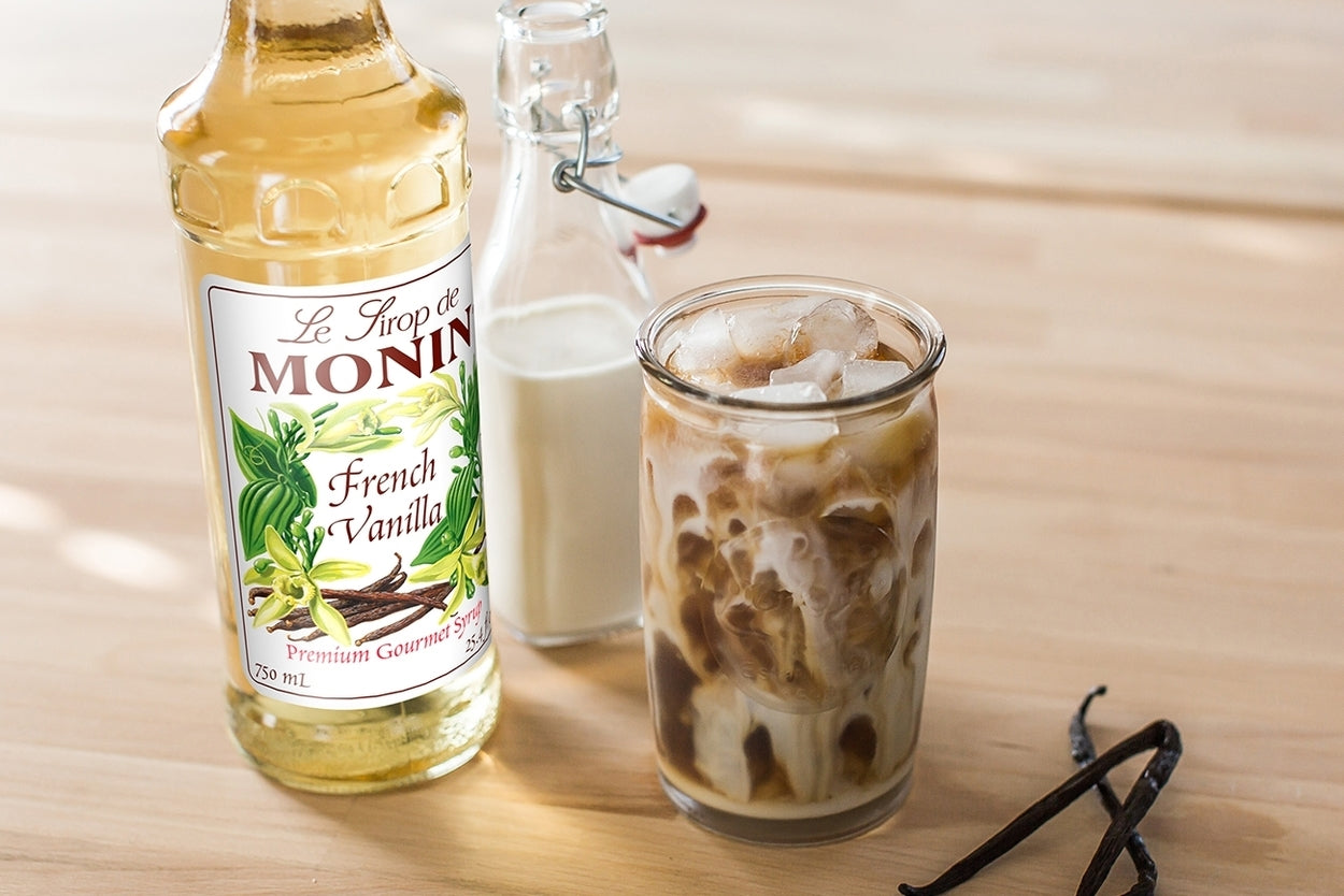 Monin Classic Flavored Syrups - 750 ml. Glass Bottle: French Vanilla-4